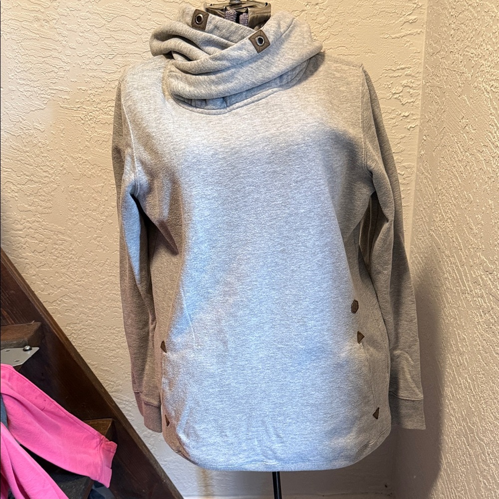 Cozy Gray Funnel Neck Women's Sweater
